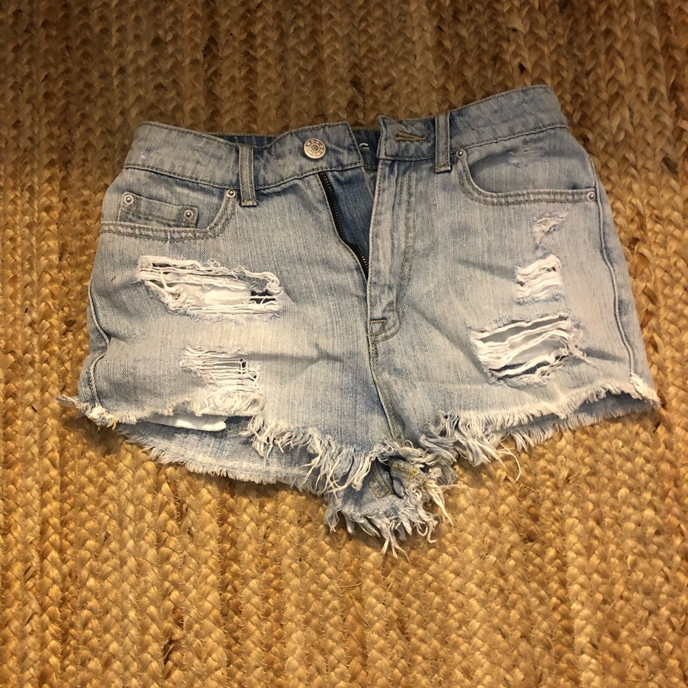 BDG high rise cheeky denim shorts